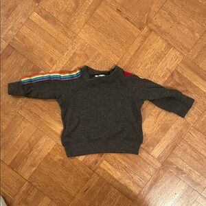 Kids Dark Gray Sweatshirt with Rainbow Sleeve